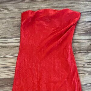 Elegant Red Strapless Dress Size Small • Never Worn
